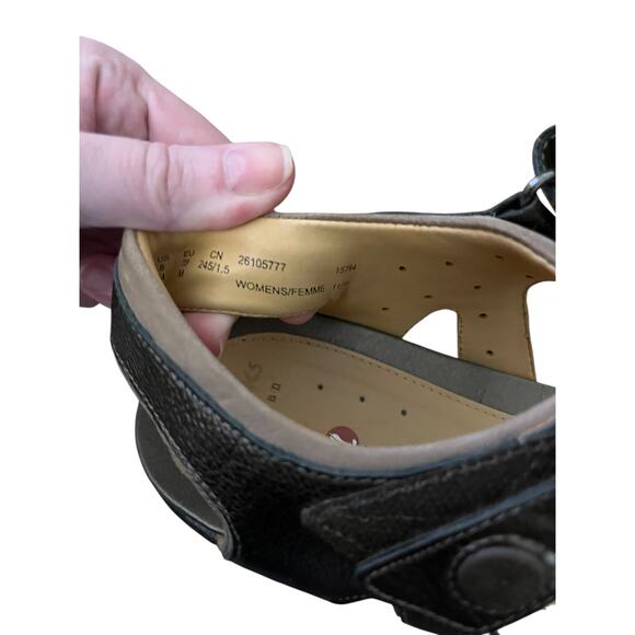 Clarks Artisan Unstructured Bronze Metallic Backstrap Leather Sandals Size 8 - Picture 6 of 7